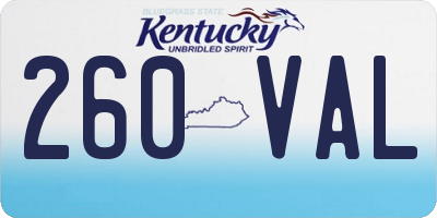 KY license plate 260VAL