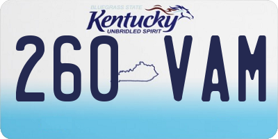 KY license plate 260VAM