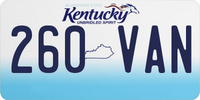 KY license plate 260VAN
