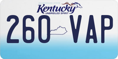 KY license plate 260VAP
