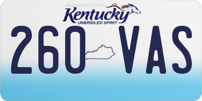 KY license plate 260VAS