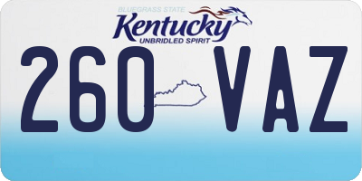 KY license plate 260VAZ