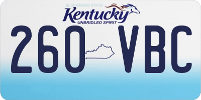KY license plate 260VBC