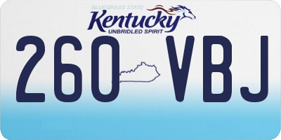 KY license plate 260VBJ