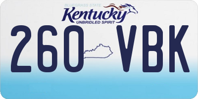 KY license plate 260VBK