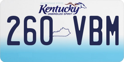 KY license plate 260VBM