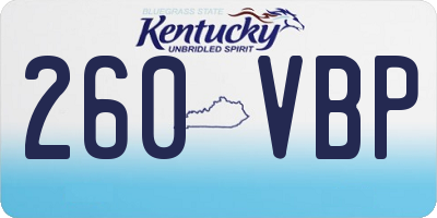 KY license plate 260VBP
