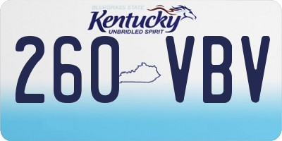 KY license plate 260VBV