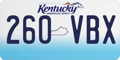 KY license plate 260VBX
