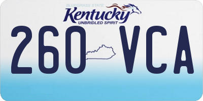 KY license plate 260VCA