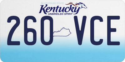 KY license plate 260VCE