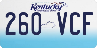 KY license plate 260VCF