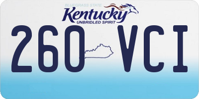 KY license plate 260VCI