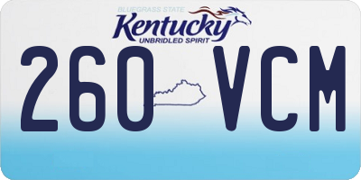KY license plate 260VCM