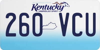 KY license plate 260VCU