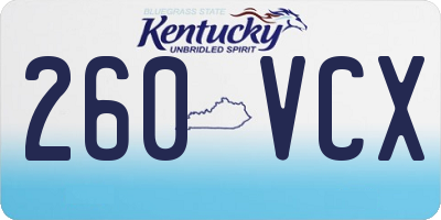 KY license plate 260VCX