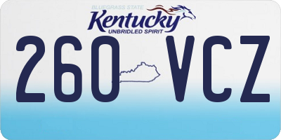 KY license plate 260VCZ