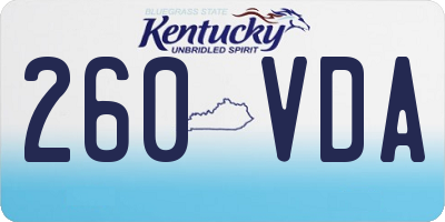 KY license plate 260VDA