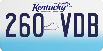 KY license plate 260VDB
