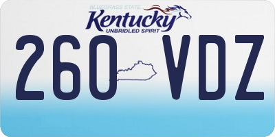 KY license plate 260VDZ