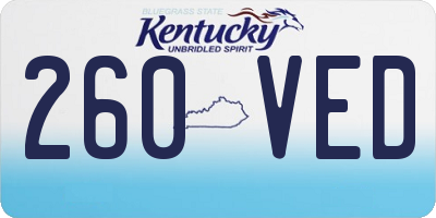 KY license plate 260VED