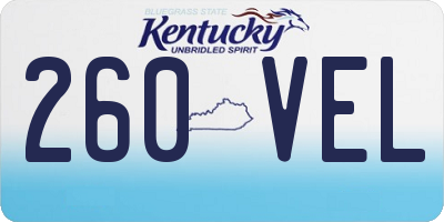 KY license plate 260VEL