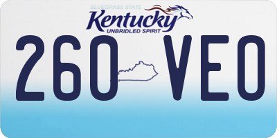 KY license plate 260VEO