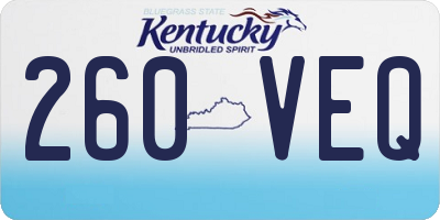 KY license plate 260VEQ