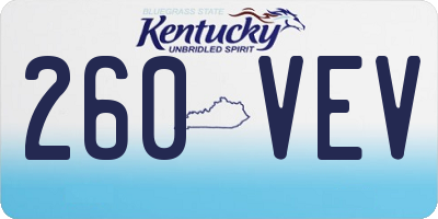 KY license plate 260VEV