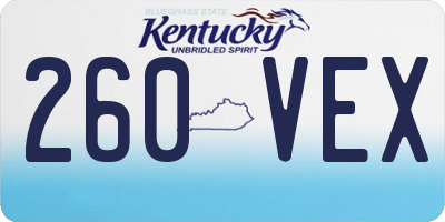 KY license plate 260VEX