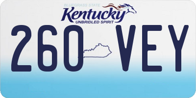 KY license plate 260VEY