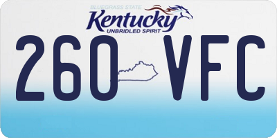 KY license plate 260VFC