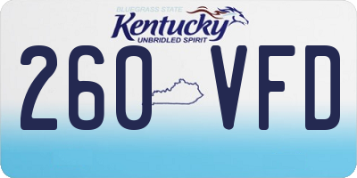 KY license plate 260VFD