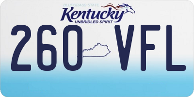KY license plate 260VFL