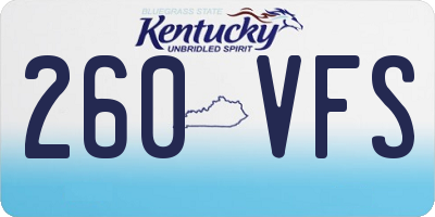 KY license plate 260VFS