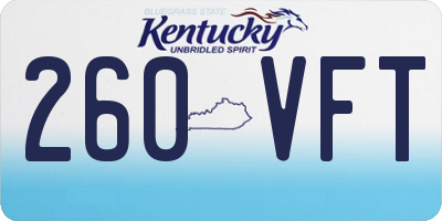 KY license plate 260VFT
