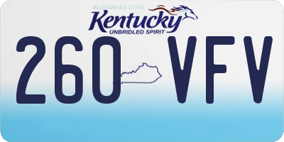 KY license plate 260VFV