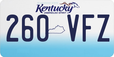 KY license plate 260VFZ