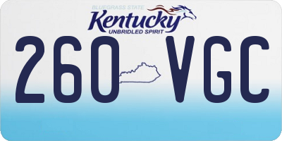 KY license plate 260VGC