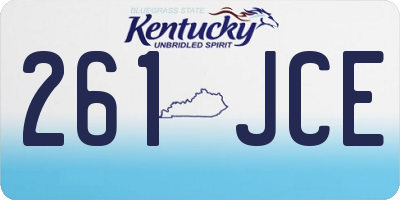 KY license plate 261JCE