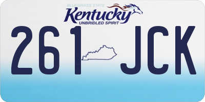 KY license plate 261JCK