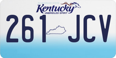 KY license plate 261JCV