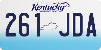 KY license plate 261JDA