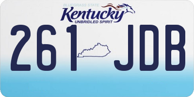 KY license plate 261JDB