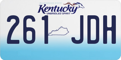 KY license plate 261JDH