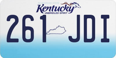 KY license plate 261JDI