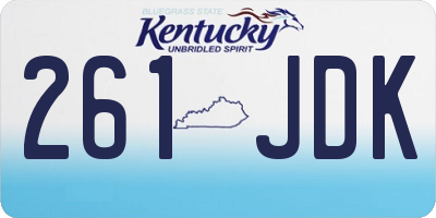 KY license plate 261JDK