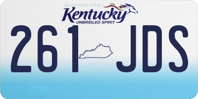 KY license plate 261JDS