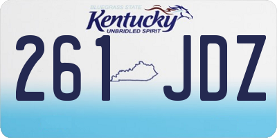 KY license plate 261JDZ