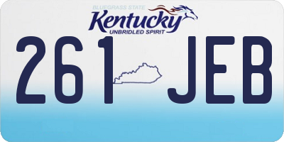 KY license plate 261JEB